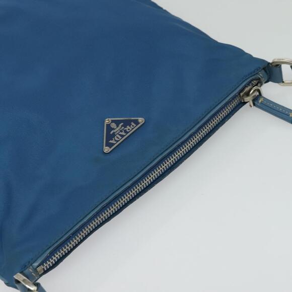 PRADA Shoulder Bag Nylon Blue Silver - Picture 6 of 12